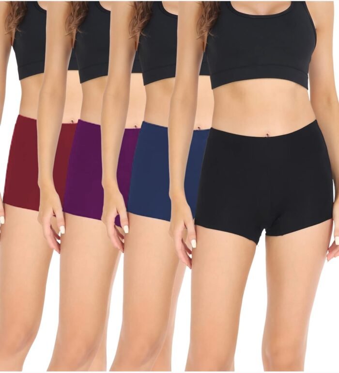 wirarpa Women’s Boyshorts Panties Cotton Boxer Briefs for Ladies Underwear Shorts with Cotton Crotch 4 Pack