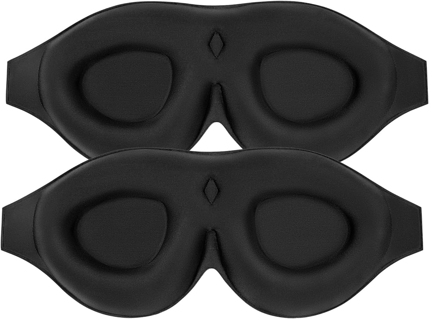 ALASKA BEAR 2 Pack 100% Blackout Sleep Masks Most Comfortable Contoured Eye Cups and Nose Covering for Women Men, 3D Pillow Eye Masks 0 Pressure on Eyelids & Eyelashes(Black) ALASKA BEAR 2 Pack 100% Blackout Sleep Masks Most Comfortable Contoured Eye Cups and Nose Covering for Women Men, 3D Pillow Eye Masks 0 Pressure on Eyelids & Eyelashes(Black)