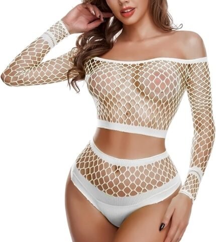Sexy Lingerie for Women Naughty Fishnet Lingerie Set Bodysuit Outfits Teddy Babydoll Erotic Mesh Women’s Outfits