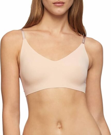 Calvin Klein Women’s Invisibles Comfort Lightly Lined Seamless Wireless Triangle Bralette Bra