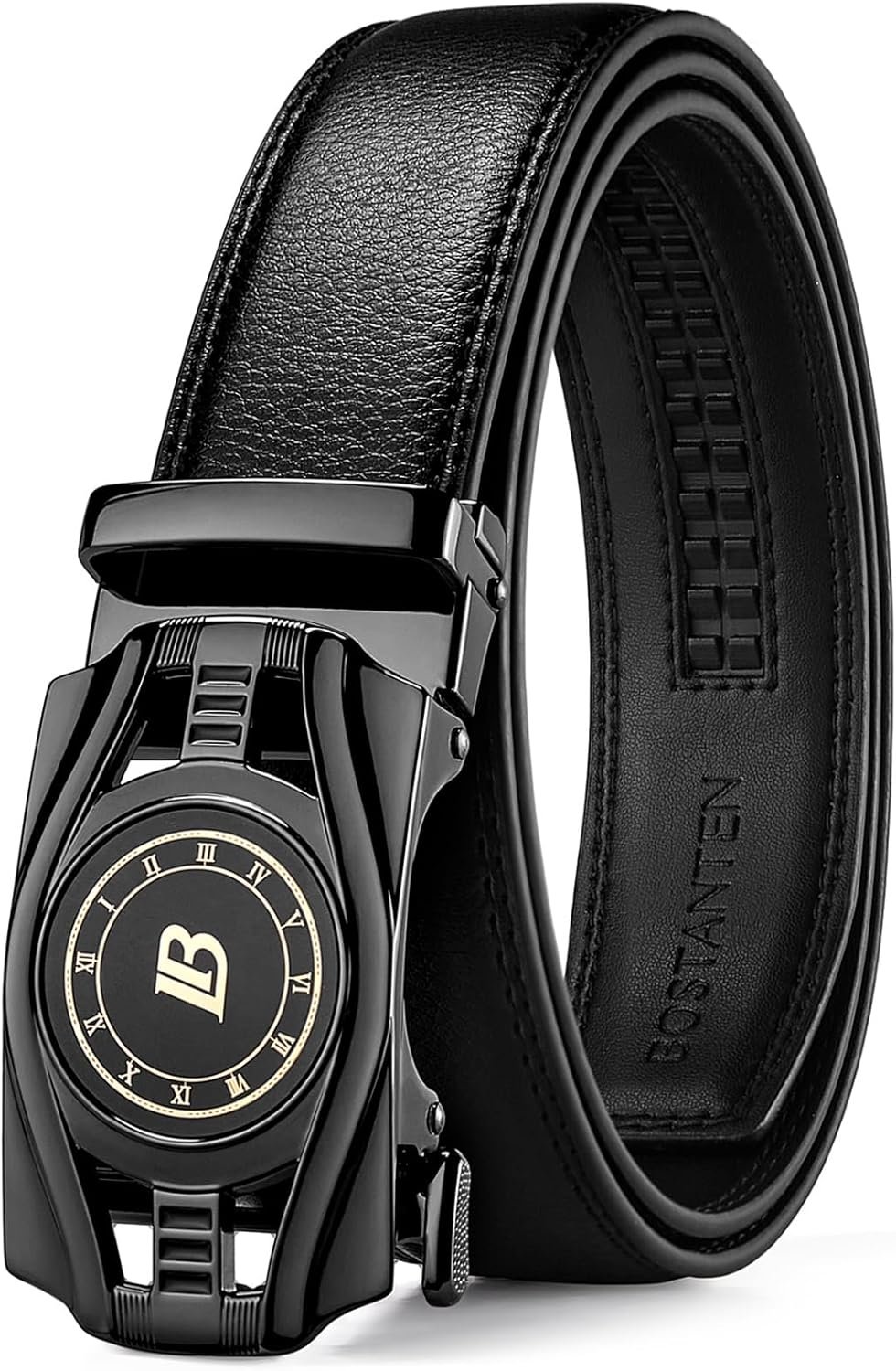 BOSTANTEN Ratchet Mens Belt Leather Dress and Casual with Adjustable Buckle, Trim to Fit