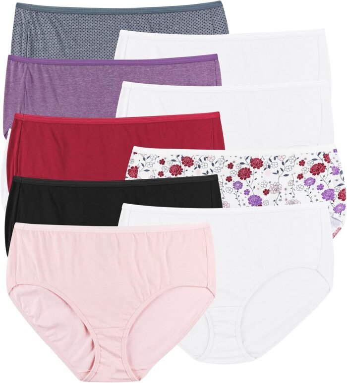 Hanes Women’s Cool Comfort Cotton Brief 10-Pack