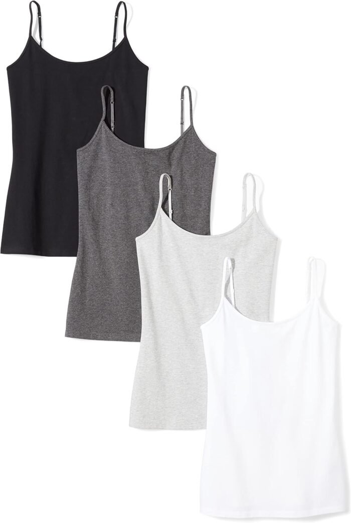 Amazon Essentials Women’s Slim-Fit Camisole, Pack of 4