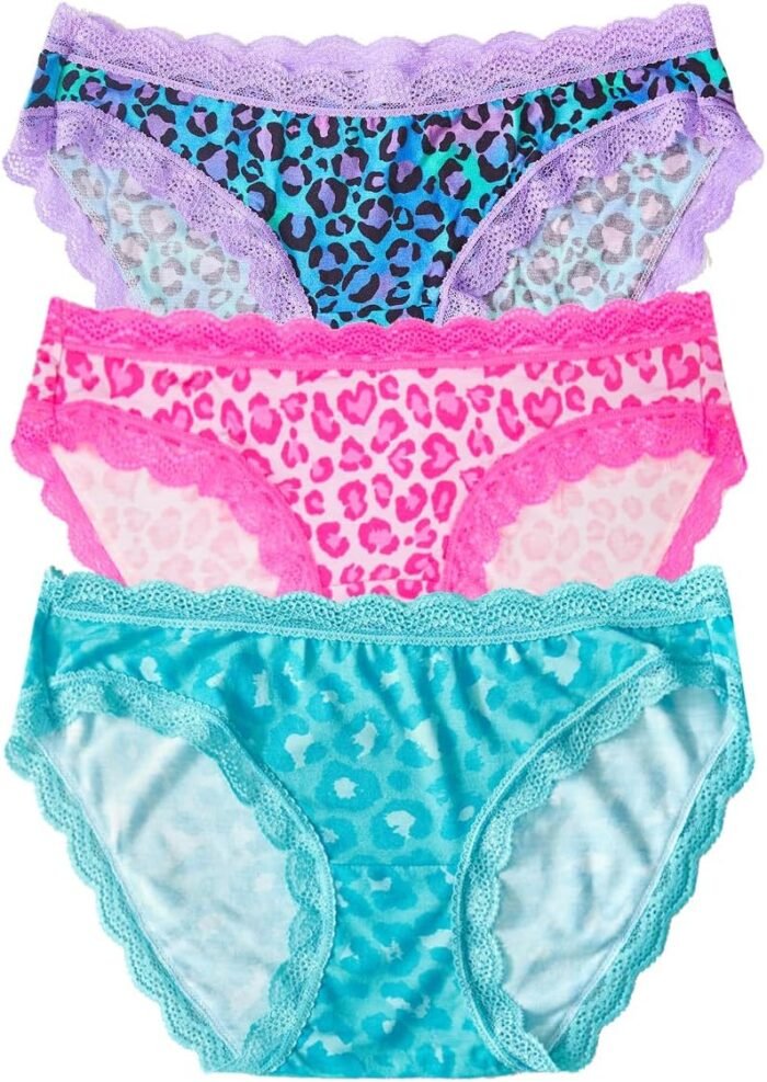 Stripe & Stare, The Original Brief 3 Pack, Oprah’s Favorite Things, Lace Bikini Underwear, Super Soft Ladies Panties (XS-1X)