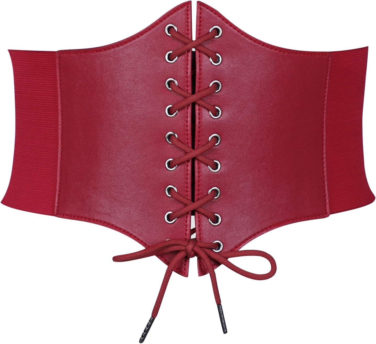 JASGOOD Women’s Elastic Costume Waist Belt Lace-up Tied Waspie Corset Belts for Women