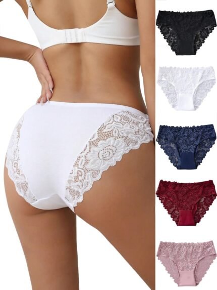 everyjoys Sexy Underwear Lace Panties for Women Bikini Underwear Hipster Underpants Lace Soft Breathe Briefs Multipack 5-Pack everyjoys Sexy Underwear Lace Panties for Women Bikini Underwear Hipster Underpants Lace Soft Breathe Briefs Multipack 5-Pack