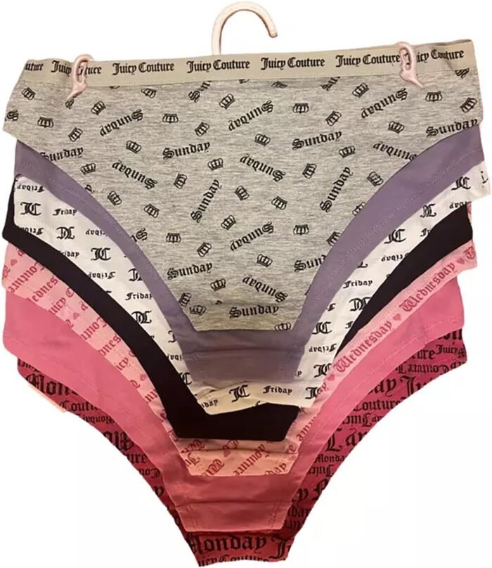 JUICY COUTURE 7-Pack Bikinis Panties Underwear Size M