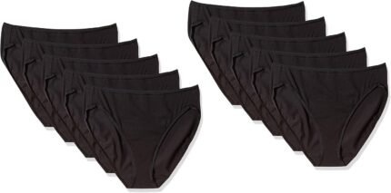 Amazon Essentials Women’s Cotton High Leg Brief Underwear (Available in Plus Size), Multipacks