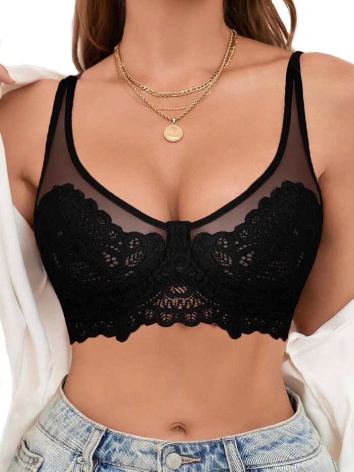 Women’s Underwire Bra Lace Full Coverage Push Up T-Shirt Bralette