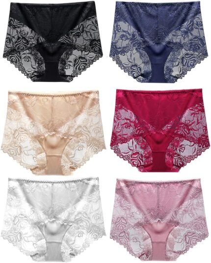 Women’s High Waisted Brief Lace Panties, French Hipster underwear Women’s High Waisted Brief Lace Panties, French Hipster underwear