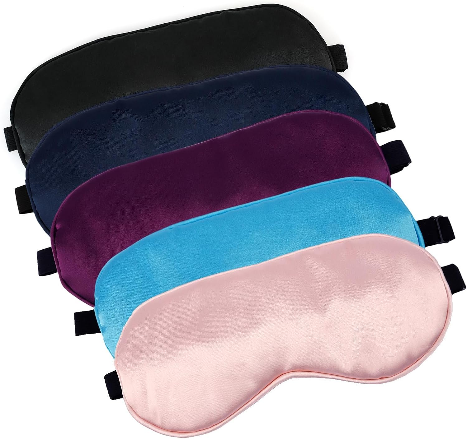 5 PCS Silk Sleep Mask, Sleeping Eye Mask, Eye Masks for Sleep Silk Eye Mask for Sleeping Blindfold Travel Eye Mask Sleep for Men Eye Covers for Sleeping Mask Women Men Shade Cover Sleep Patches