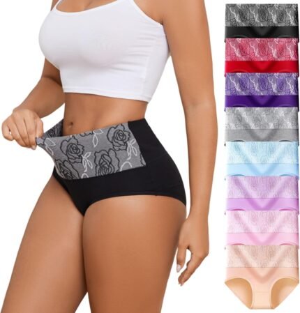 Womens High Waisted Tummy Control Underwear C Section Underwear Soft Cotton Panties Full Coverage Briefs
