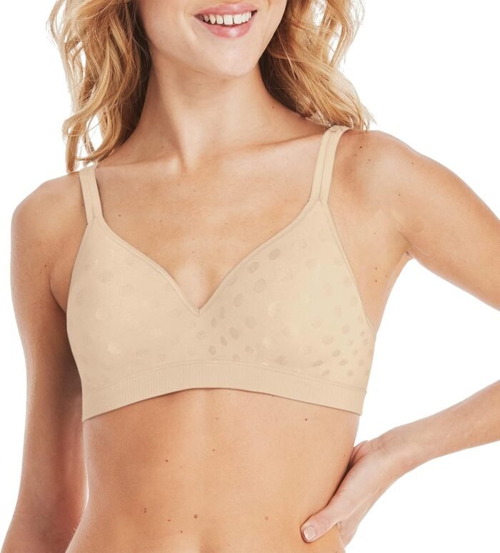 Hanes Women’s Perfect Coverage Wireless Seamless T-Shirt Bra, ComfortFlex Fit, Smart Sizes