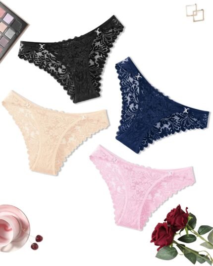 Avidlove Sexy Underwear for Women Lace Bikini Panties Low Rise Tangas Cheeky Underpants