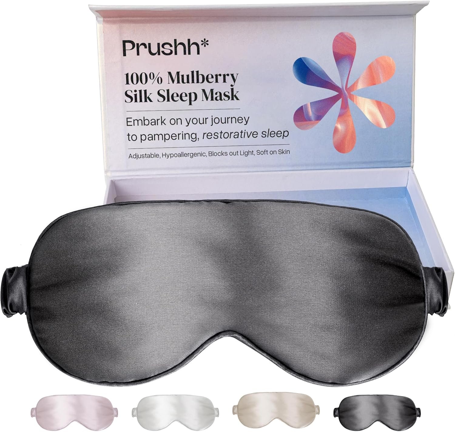 Adjustable Blackout Silk Sleep Mask – Luxurious 100% Pure Mulberry Silk Eye Mask for Restful Sleep & Travel, Hypoallergenic, Cooling, for Women & Men, Grade 6A Silk (Charcoal Grey) Adjustable Blackout Silk Sleep Mask – Luxurious 100% Pure Mulberry Silk Eye Mask for Restful Sleep & Travel, Hypoallergenic, Cooling, for Women & Men, Grade 6A Silk (Charcoal Grey)