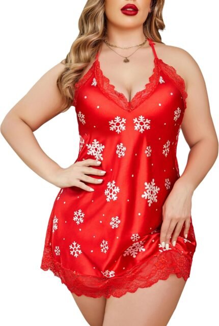 Avidlove Women Lingerie Plus Size Satin Lace Chemise Nightgown Sexy Full Slips Sleepwear L-4XL