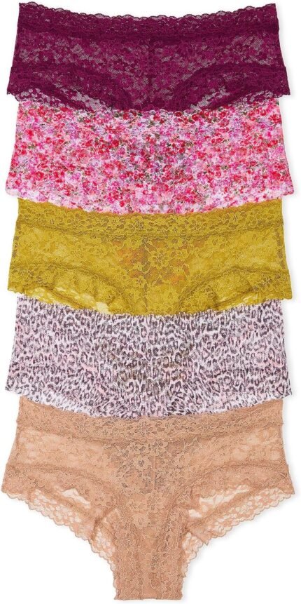 Victoria’s Secret Women’s Lace Cheeky Underwear, Minimal Coverage Panties for Women, Multi Pack (XS-XXL)