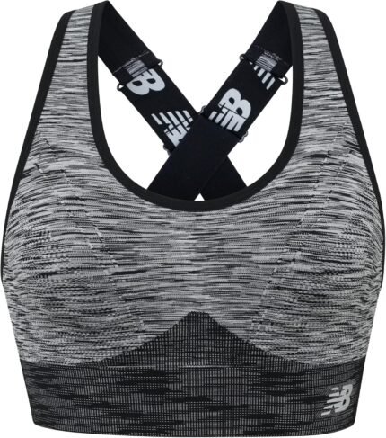 New Balance Women’s Seamless High Impact Sports Bra with Adjustable Wide Straps and Removal Pads