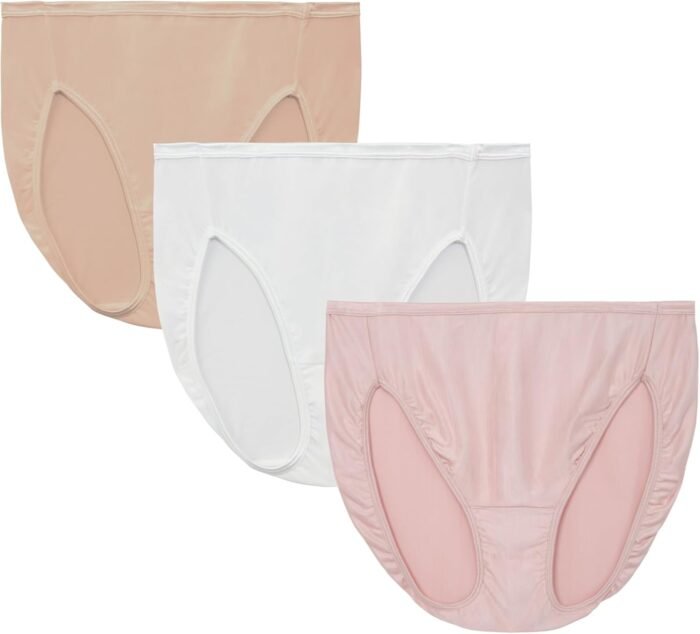 Vanity Fair Women’s Illumination Hi Cut Panties, Silky Stretch & Satin Trim