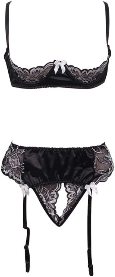 The Crafty Owl Women Set Bra+Garter belt +Panty Perfect for Weddings/Valentines/Birthday/Special Occasions