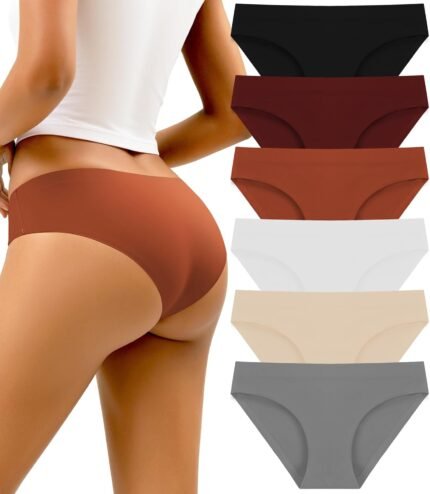 Seamless Underwear for Women Stretch No Show Bikini Silky Cheeky Invisible Panties 6 Pack Seamless Underwear for Women Stretch No Show Bikini Silky Cheeky Invisible Panties 6 Pack