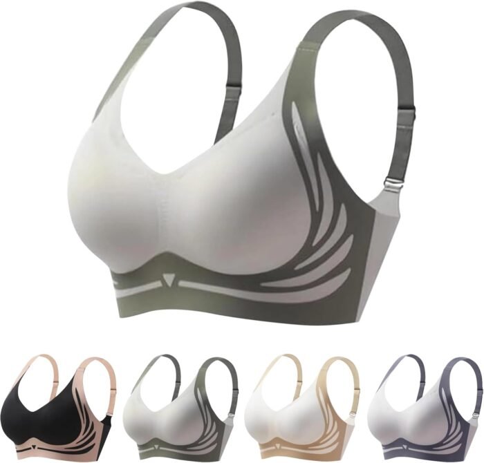 Super Gather Bra Wireless Push-up Bra,Lifting Anti-Sagging Wireless Adjustable Seamless Bra,Bras for Older Women