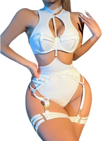 VUUEAN Women’s Lingerie Set Linked Strappy with Chain Teddy Babydoll Bodysuit Underwire VUUEAN Women’s Lingerie Set Linked Strappy with Chain Teddy Babydoll Bodysuit Underwire
