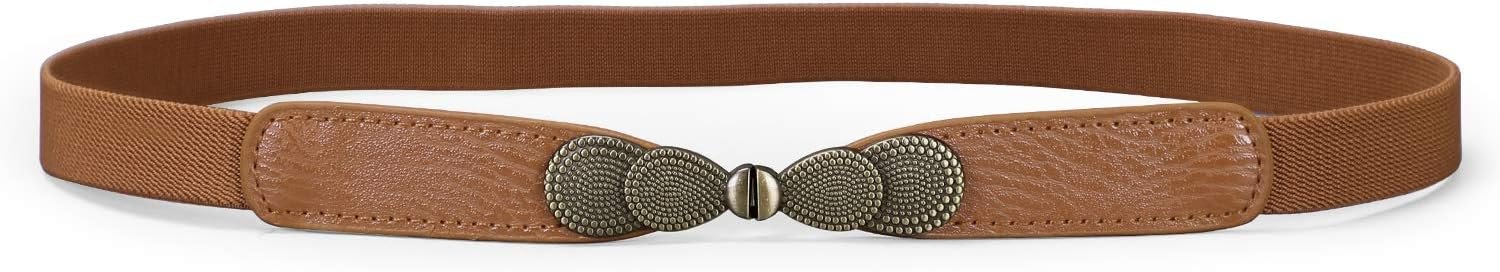 JASGOOD Women Skinny Elastic Stretch Belt for Dresses Retro Ladies Waist Vintage Thin Belt JASGOOD Women Skinny Elastic Stretch Belt for Dresses Retro Ladies Waist Vintage Thin Belt