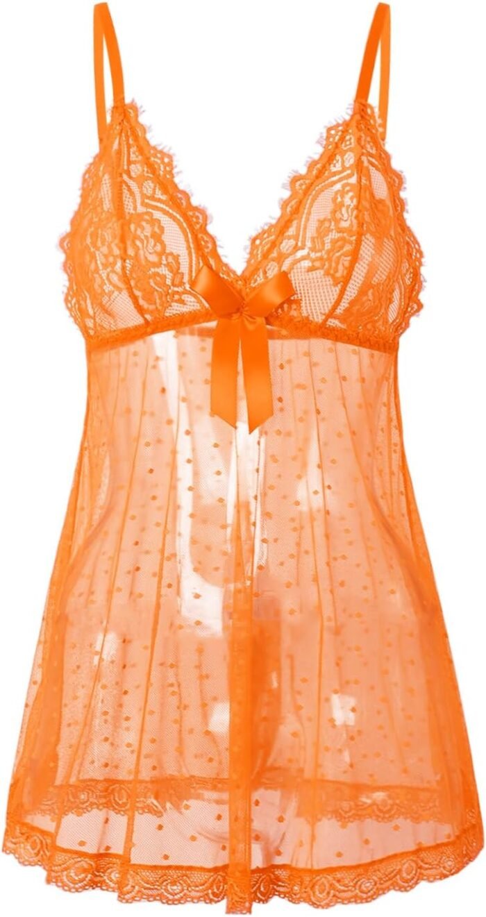 Sexy lingerie Lace Babydoll Chemise, Black, Women’s Sleepwear S-5XL