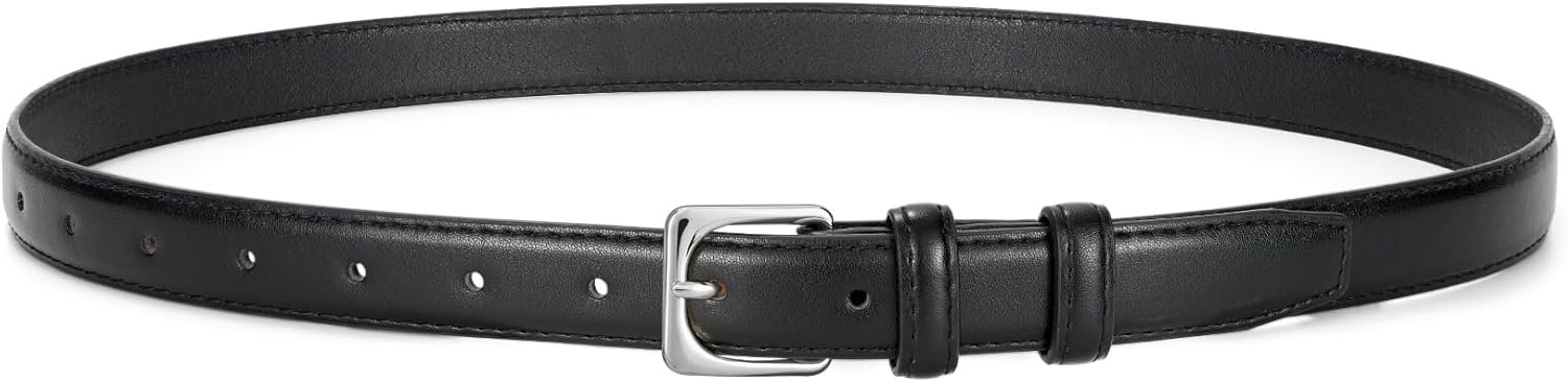 JASGOOD Women Leather Belt for Pants Jeans Casual Fashion Ladies Skinny Leather Waist Belt for Dress with Gold Buckle JASGOOD Women Leather Belt for Pants Jeans Casual Fashion Ladies Skinny Leather Waist Belt for Dress with Gold Buckle