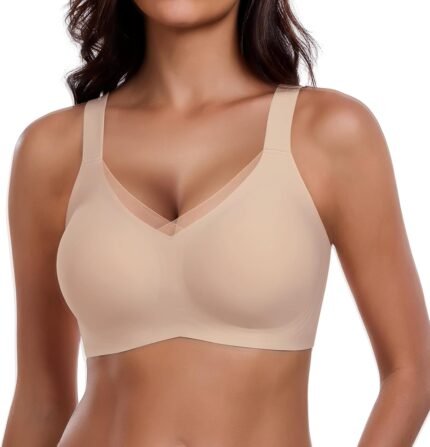 Comfortable Seamless Bras for Women Wireless Push Up Soft Support Full Coverage No Underwire Everyday Bra