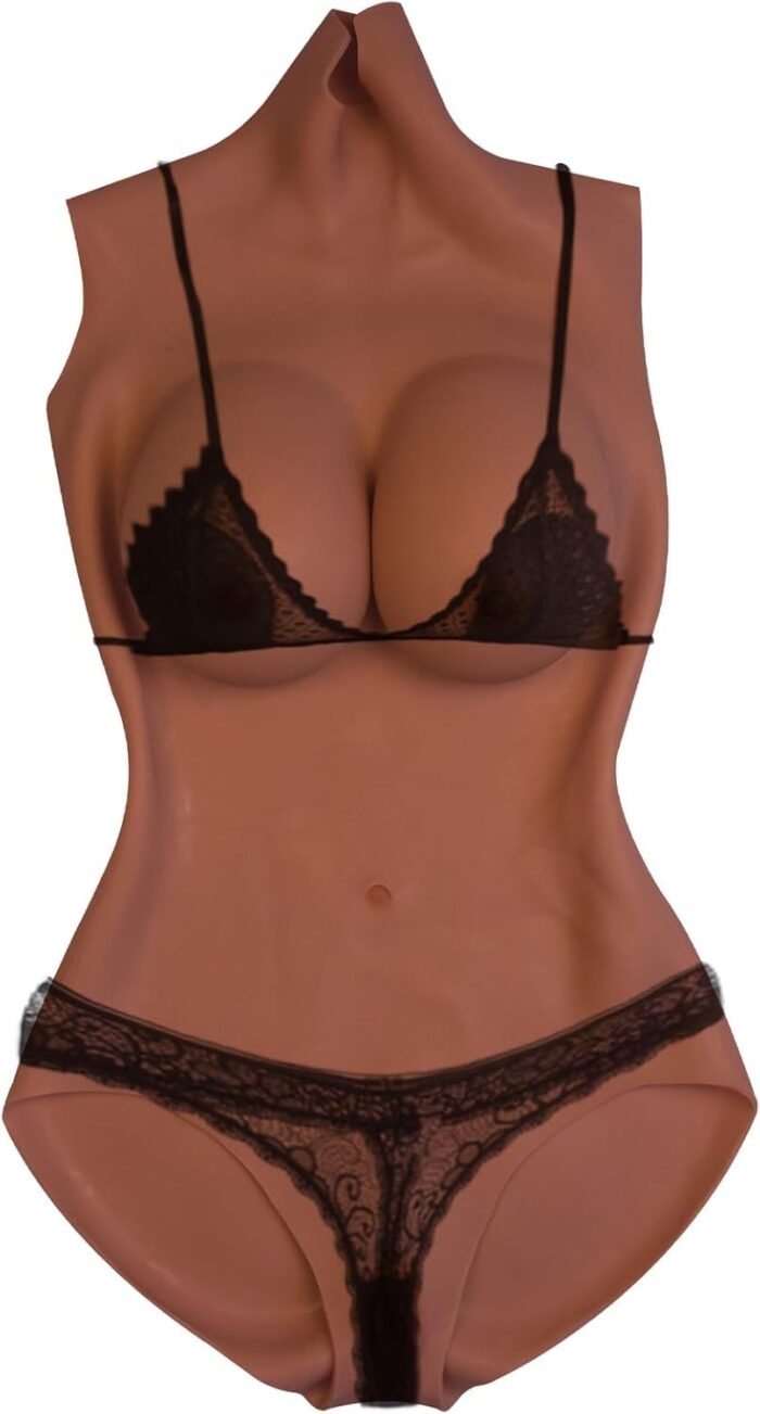 Silicone Full Bodysuit for Crossdressers – Realistic Breast & Vaginal Design, 4 Skin Tones, C-G Cup Sizes
