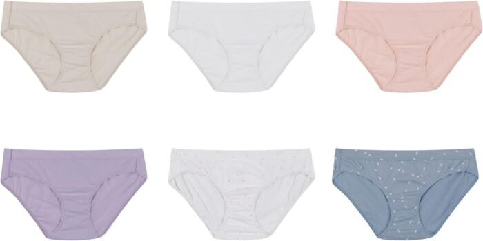 Hanes Women’s Organic Cotton Panties Pack, ComfortSoft Underwear, 6-Pack (Colors May Vary)