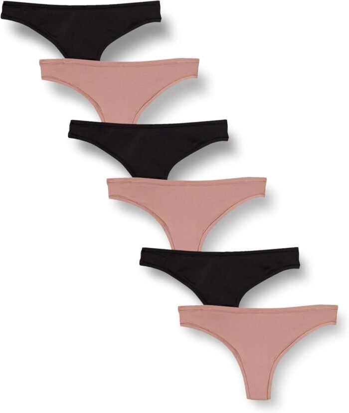 Amazon Essentials Women’s Thong Underwear (Available in Plus Size), Pack of 6