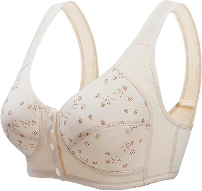 Daisy Bras for Older Women,Front Closure Breathable Bra for Seniors,Full Coverage Light Lift Convenient Everyday Bras