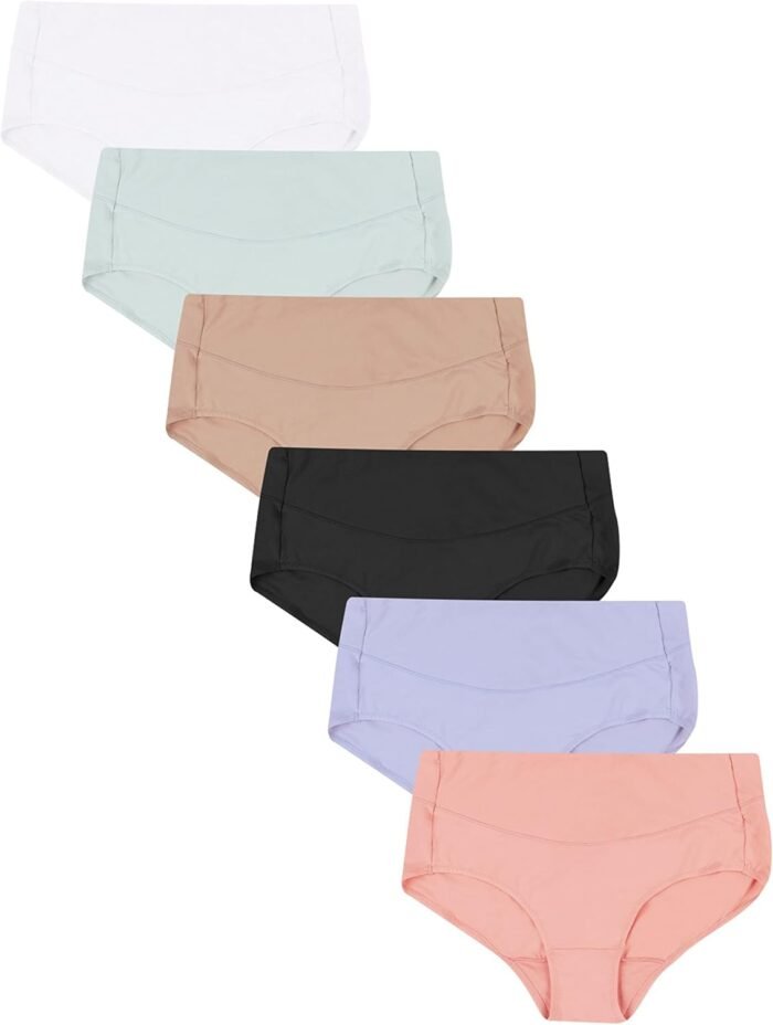 Hanes Women’s Smoothing Microfiber No-Show Panties Pack, Moisture-Wicking, 6-Pack (Colors May Vary)