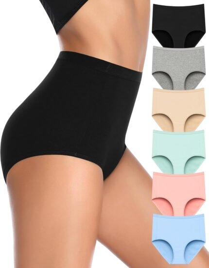 Annenmy High Waisted Panties Women’s Cotton Underwear Full Coverage Briefs Soft Breathable Stretch Briefs Regular & Plus Size Annenmy High Waisted Panties Women’s Cotton Underwear Full Coverage Briefs Soft Breathable Stretch Briefs Regular & Plus Size