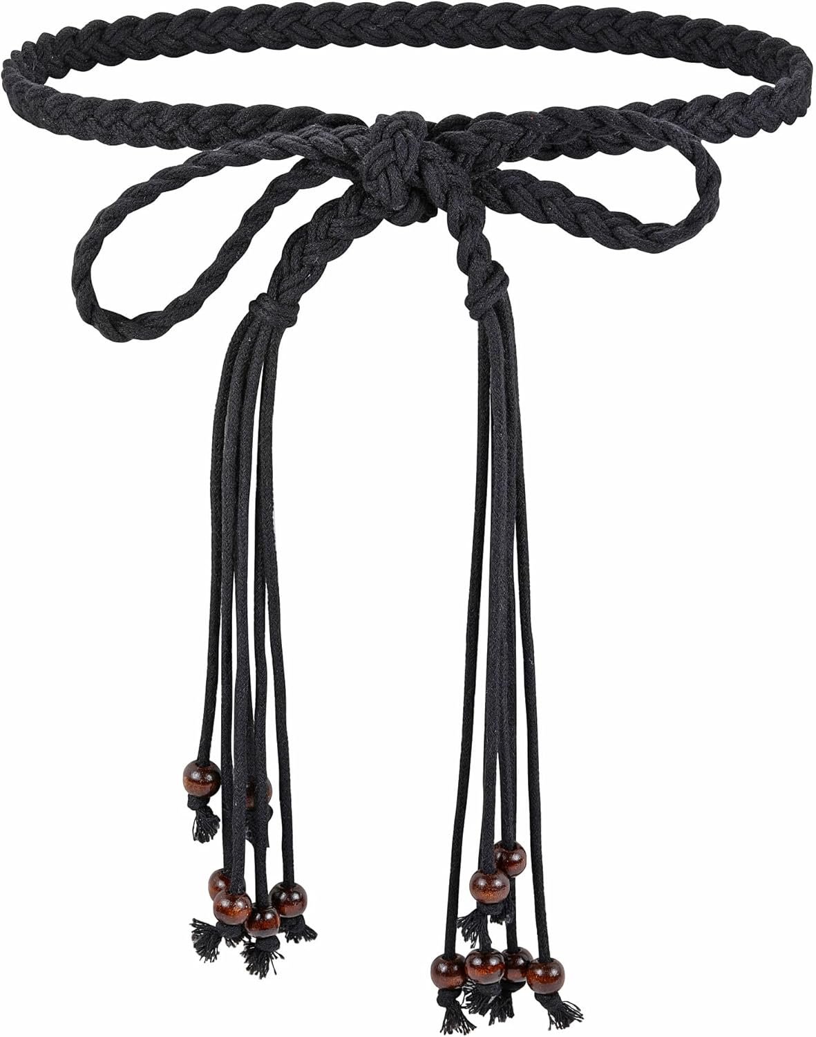 CHIC DIARY Women’s Braided Rope Belt Boho Handwoven tie Waist Belt for Dresses Fringe Waistband with Beads CHIC DIARY Women’s Braided Rope Belt Boho Handwoven tie Waist Belt for Dresses Fringe Waistband with Beads