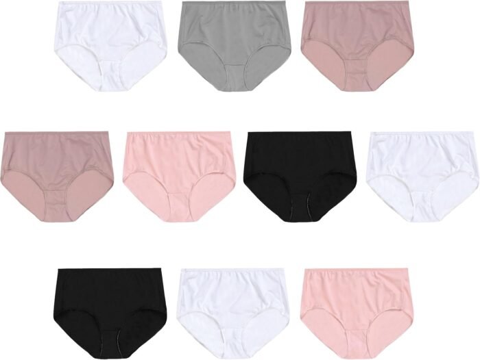 Hanes Women’s Lightweight Mesh Briefs 10-Pack, Brief Underwear for Women, Cool Mesh Panties