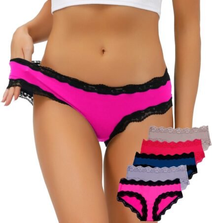 ADOVAKKER Women’s Underwear Low Rise Lady Micro Smooth Breathable Briefs Hipster Panties Multipack Printing J-S1