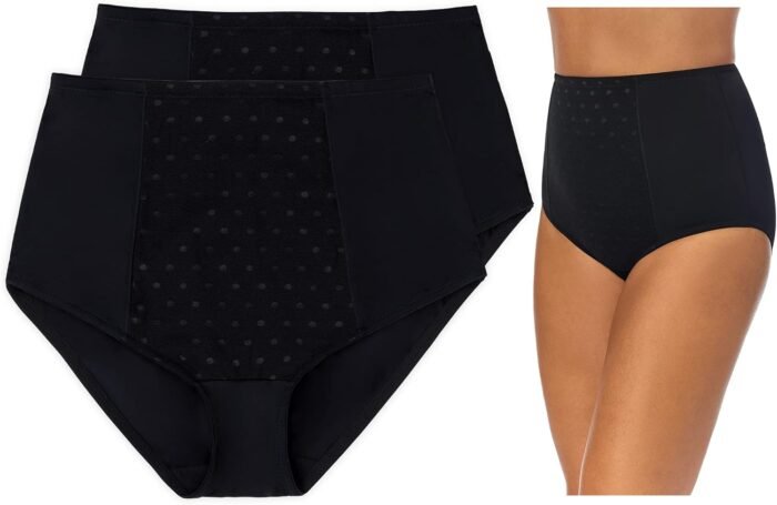ELLEN TRACY Company Women’s Underwear Classic Comfort Brief with Extra Tummy Hold 2 Pack Panties