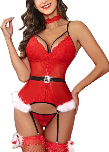 Avidlove Christmas Lingerie for Women Lace Bodysuit Lingerie Set Teddy Sexy Corset Lingerie Strappy Underwire Push Up Bra Avidlove Christmas Lingerie for Women Lace Bodysuit Lingerie Set Teddy Sexy Corset Lingerie Strappy Underwire Push Up Bra