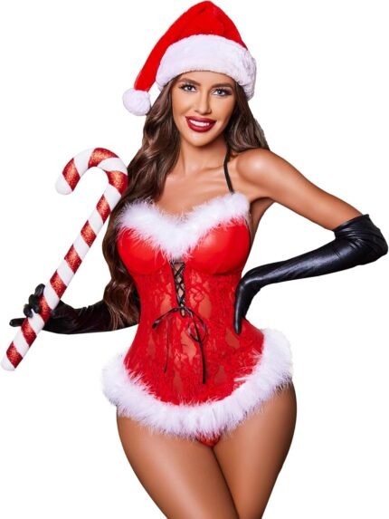 Avidlove Womens Christmas Lingerie Santa Lingerie for Women Babydolls Teddy Lace Chemise Avidlove Womens Christmas Lingerie Santa Lingerie for Women Babydolls Teddy Lace Chemise