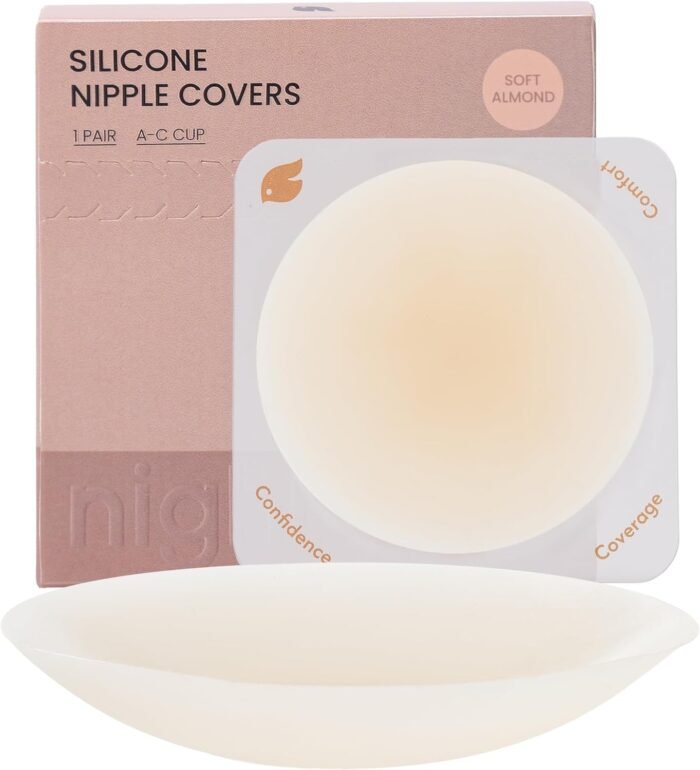 Nipple Covers, Reusable Adhesive Breast Pasties for Daily, Seamless, Ultra-Sticky & Gentle on Skin, A-C Cup