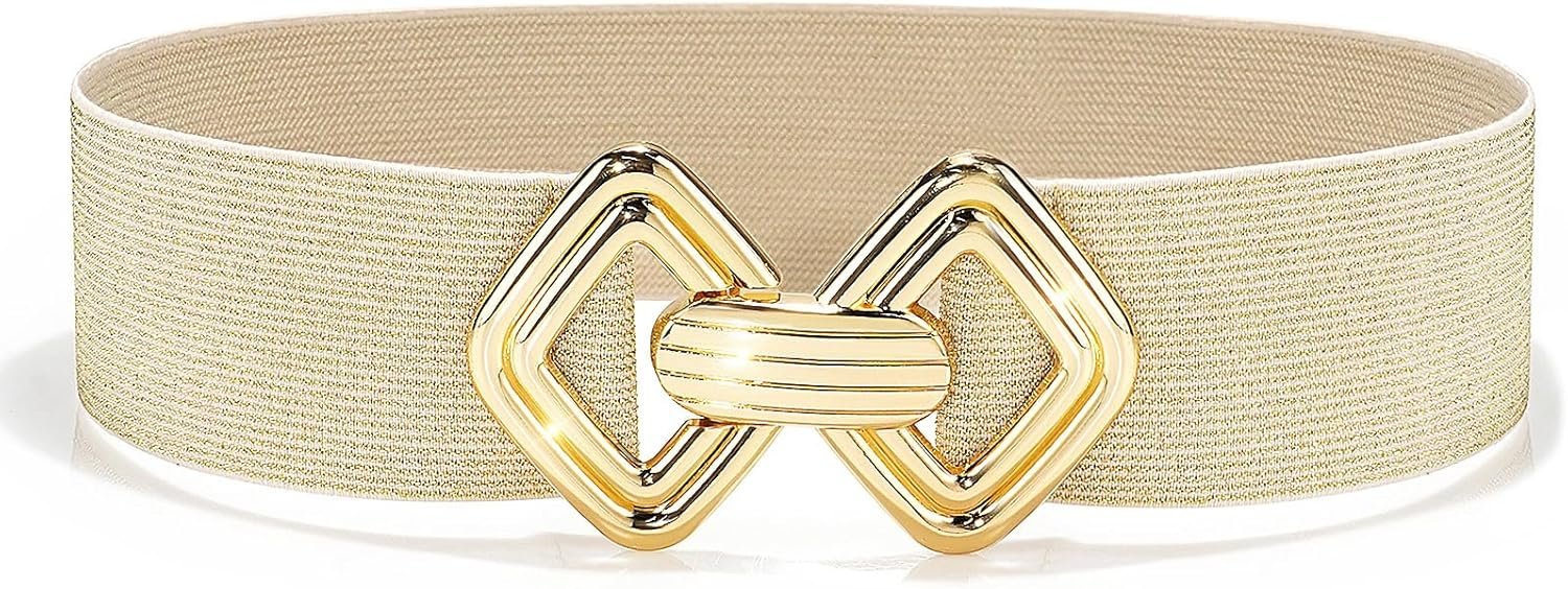 Glamorstar Wide Elastic Belts for Women Stretchy Skinny Waist Belt for Dresses Glamorstar Wide Elastic Belts for Women Stretchy Skinny Waist Belt for Dresses