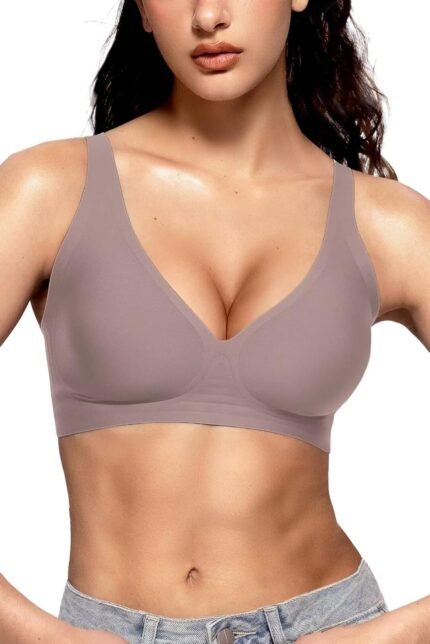 Vertvie Womens Wireless Seamless Bras Deep V No Underwire Push Up Bras Supportive Full Coverage Bralettes Plunge T Shirt Bra Vertvie Womens Wireless Seamless Bras Deep V No Underwire Push Up Bras Supportive Full Coverage Bralettes Plunge T Shirt Bra