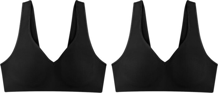 Hanes Women’s Wireless Bra, Smooth Comfort Full-Coverage T-Shirt Bra, Single or 2-Pack