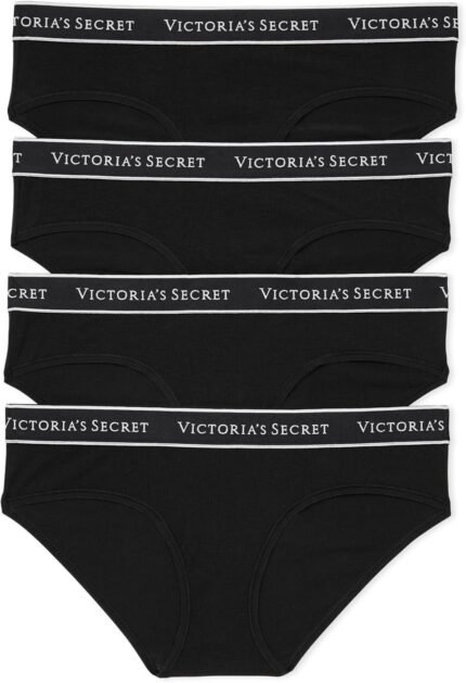 Victoria’s Secret Women’s Cotton Logo Hipster Underwear, Moderate Coverage Panties for Women, Multi Pack (XS-XXL)