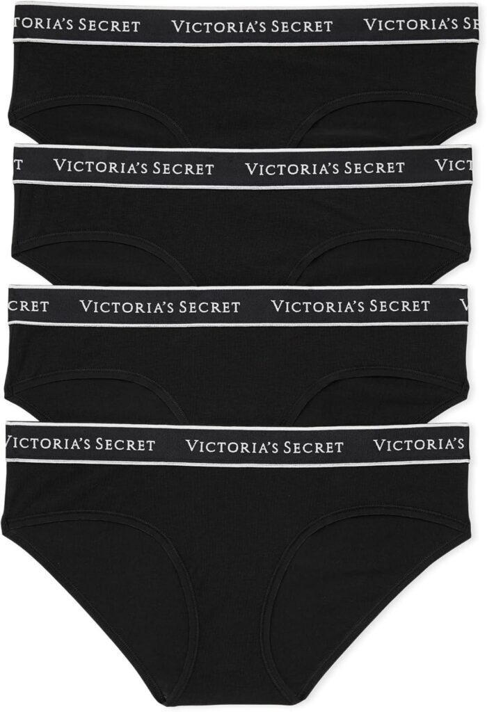 Victoria’s Secret Women’s Cotton Logo Hipster Underwear, Moderate Coverage Panties for Women, Multi Pack (XS-XXL)
