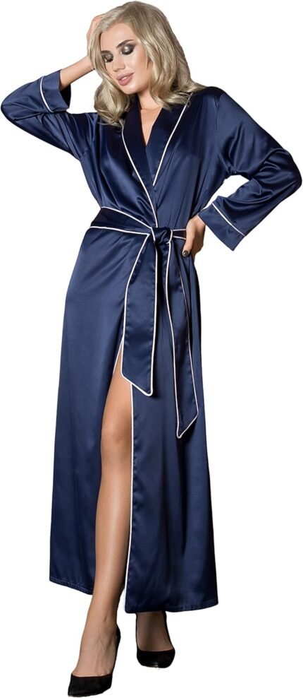 Long Silk Robes For Women – Plus Size Satin Robe For Women Sexy Sleepwear Kimono